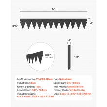 VEVOR Rasenkante 4er-Set Beeteinfassung Beetumrandung Metall 1016x152,4x1,5mm