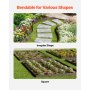 VEVOR Rasenkante, 5er Pack, 990x181x1,5 mm, Beeteinfassung, biegbare Beetumrandung, Garteneinfassung, robuste Gartenpalisade, einfach zu installieren, Trennwand für Blumenbeete, Hofwege, Braun