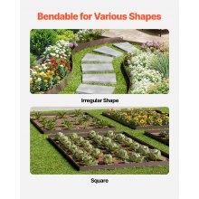 VEVOR 5x Rasenkante Gartenpalisade Beeteinfassung Beetumrandung 990x181x1,5mm