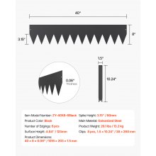 VEVOR Rasenkante 6er-Set Beeteinfassung Beetumrandung Metall 1016x203x1,5mm