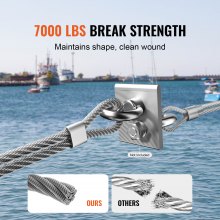 VEVOR Stahlseil Drahtseil Seil Draht Rostfrei Ф6,35mmx76,2m 31,1kN  7x19 Stränge