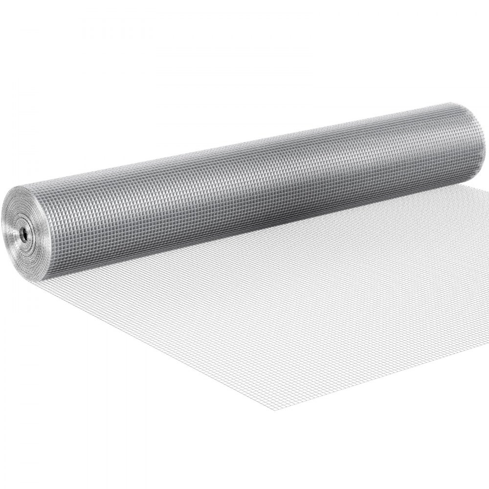 VEVOR Drahtgeflecht 915mmx15,24m Volierendraht 23 Gauge Maschendrahtzaun, Feuerverzinkte Maschendrahtrolle 6,35x6,35mm Maschenweite Maschendraht für Kaninchenkäfige Kleine Nagetiere