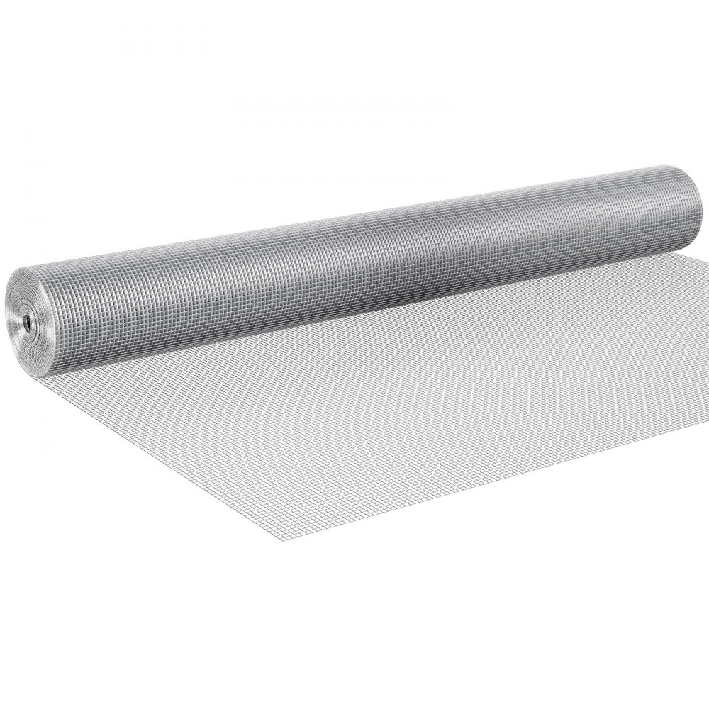 VEVOR Drahtgeflecht 1220mmx15,24m Volierendraht 23 Gauge Maschendrahtzaun, Feuerverzinkte Maschendrahtrolle 6,35x6,35mm Maschenweite Maschendraht für Kaninchenkäfige Kleine Nagetiere