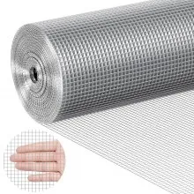 VEVOR Drahtgeflecht, 6,35 mm, 1220 mm x 30,48 m, 23 Gauge, feuerverzinkte Drahtgeflechtrolle, Maschendrahtzaun, Drahtgeflecht für Kaninchenkäfige, Garten, kleine Nagetiere