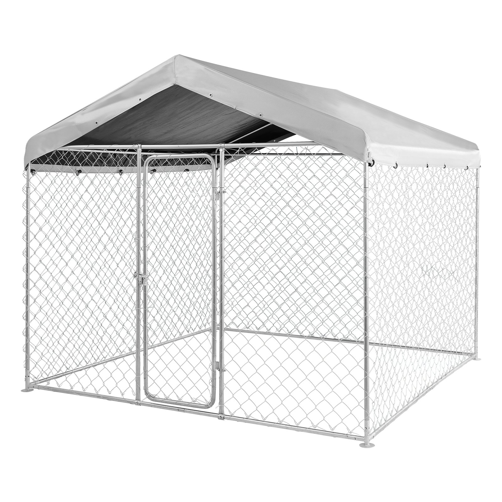 VEVOR Hundezwinger, 2,3 x 2,3 x 2,15 m, Hundehütte mit Sicherheitsschloss, Outdoor Hundehaus mit UV-Beständiger & Wasserdichter Dachabdeckung, Robuste Hundegehege/Auslauf für Große Hunde