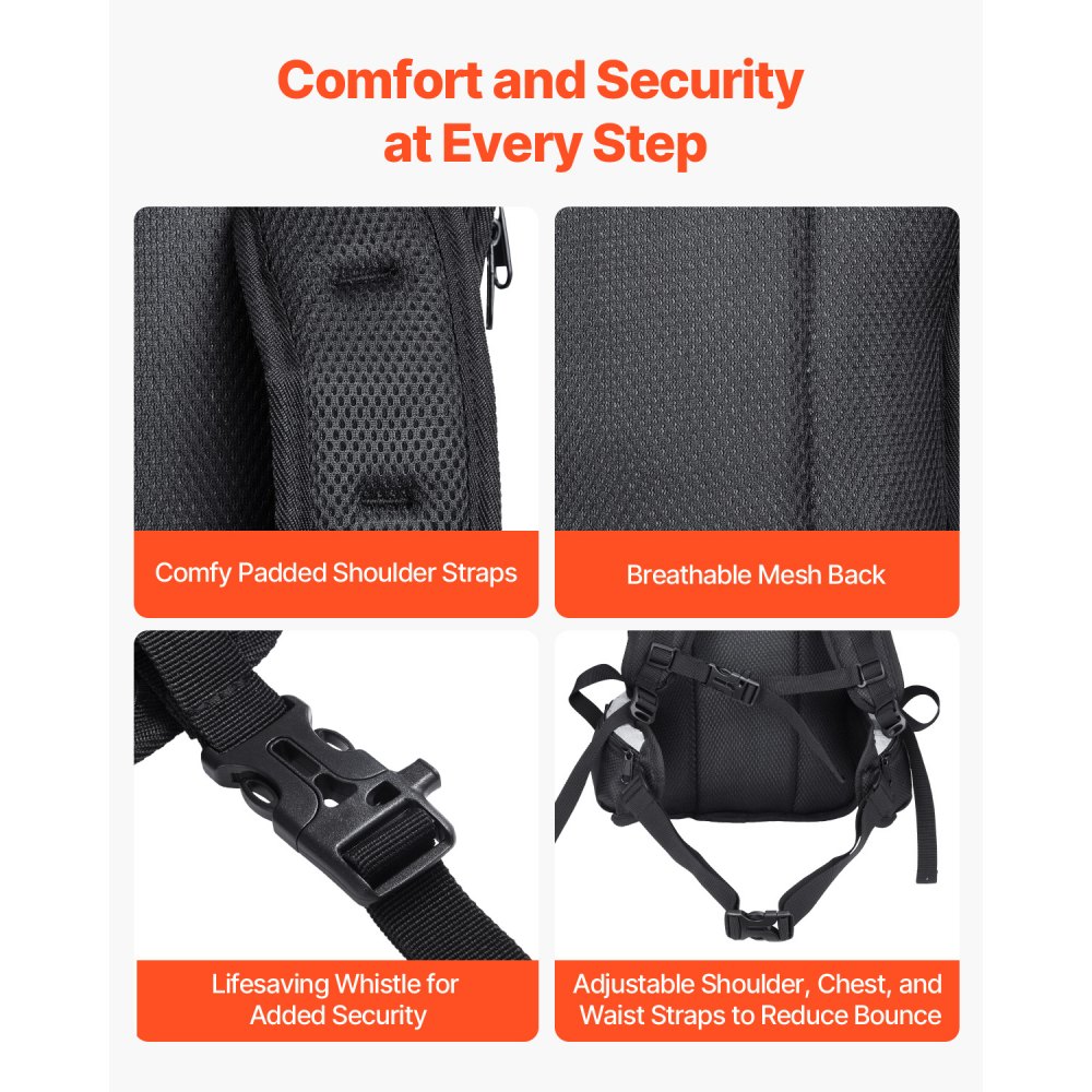 VEVOR Hydration Pack 15L Insulated Backpack with 3L TPU Water Bladder Running Backpack Hiking Backpack for Cycling Running Excursion Black, Hydro Water Daypack for Men and Women