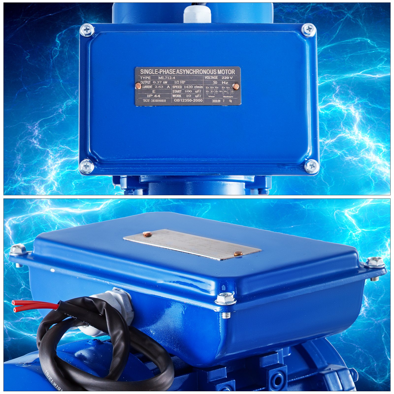 Vevor Asynchronmotor 1420 U/min Elektromotor Drehstrommotor B3 0,37 Kw 1 Phase