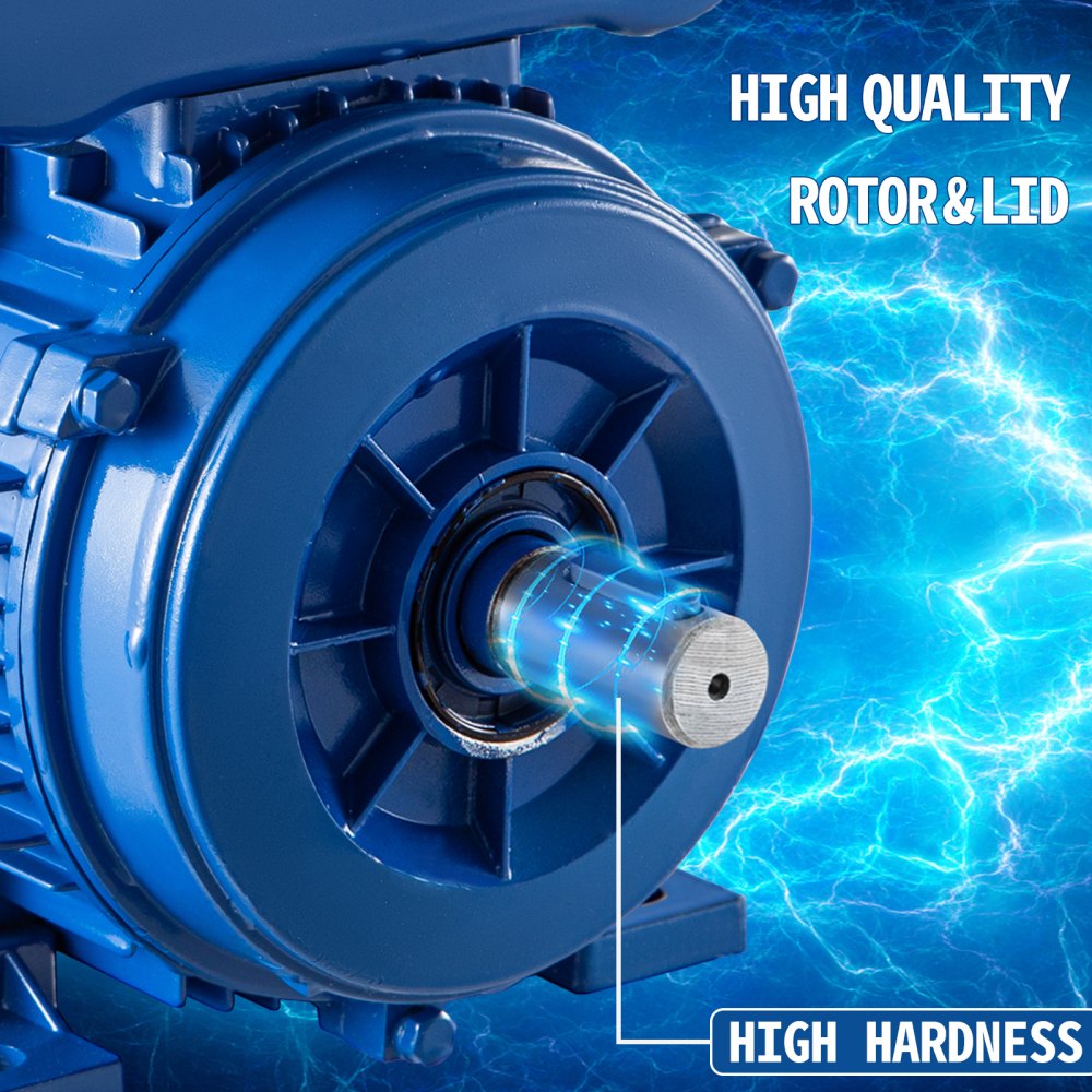 Vevor Elektromotor 1 Phase 220 V Asynchronmotor 0,55 Kw 1430 U/min B3 40 Mm