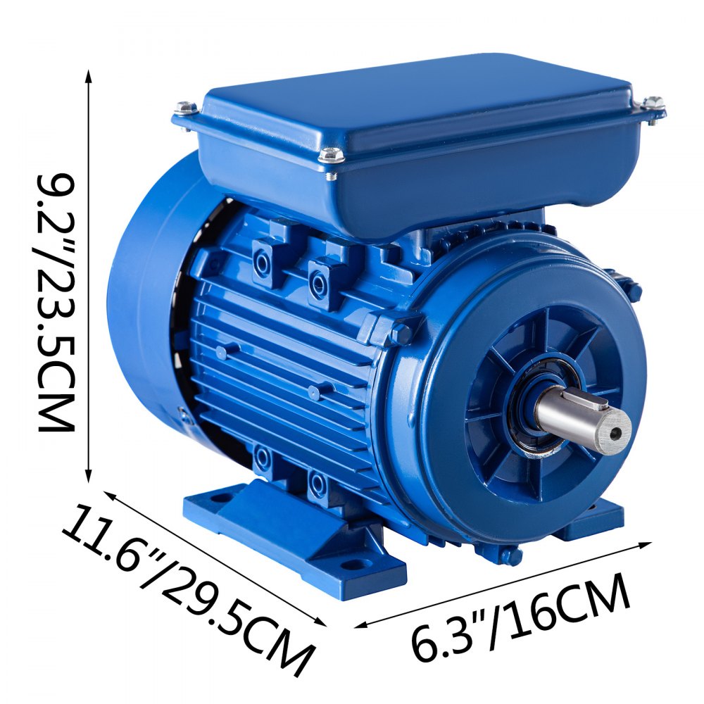 Vevor Elektromotor 1 Phase 220 V Asynchronmotor 1,1 Kw 2800 U/min B3 40 Mm