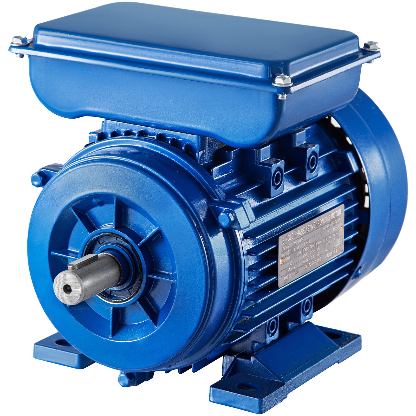 Vevor Elektromotor 1 Phase 220 V Asynchronmotor 1,1 Kw 2800 U/min B3 40 Mm