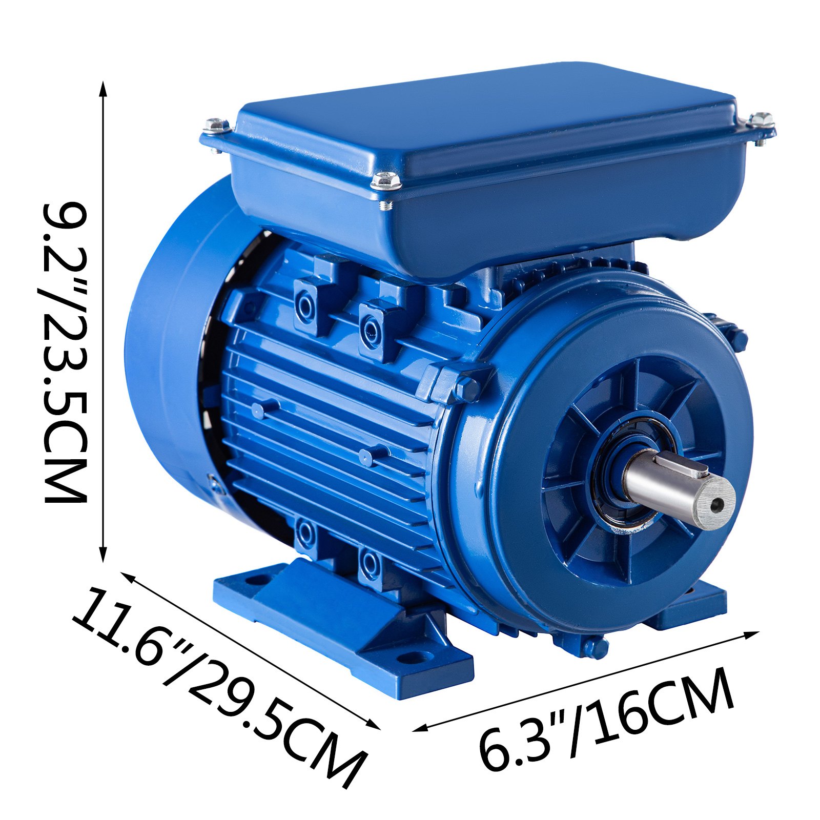 Vevor Elektromotor 1 Phase 220 V Asynchronmotor 1,1 Kw 2800 U/min B3 40 Mm