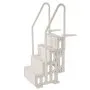 VEVOR Poolleiter, Kunststoff-Pooltreppe mit 2 Handläufen, 4 rutschfesten Stufen, 180 kg Tragkraft, Schwimmbadtreppe für 122-137 cm große Einbaupools, Terrasse, Haus, Innen, Außen, Weiß
