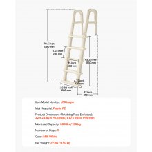 VEVOR Poolleiter 5-stufig 2 Handläufe Pool Einstieg 136kg für 122-137cm Pools