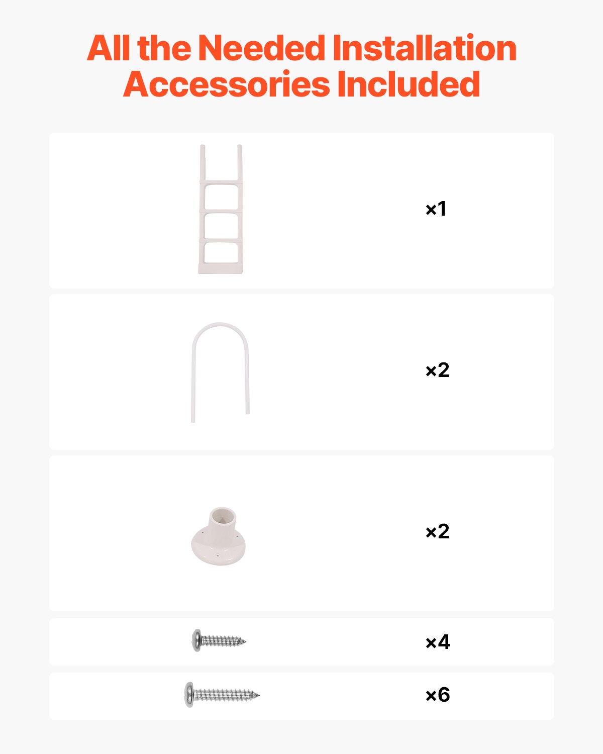 VEVOR Poolleiter, 4-stufige Treppe mit Doppelhandlauf, Pool Einstieg, 136 kg Tragkraft, für 122–137 cm große eingebaute und oberirdische Pools auf jeder Deckoberfläche im Innen- und Außenbereich