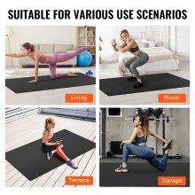 VEVOR Trainingsmatte Rutschfeste Yogamatte Fitnessstudio Pilates 2,4x1,5m