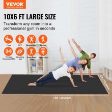 VEVOR Trainingsmatte Rutschfeste Yogamatte Fitnessstudio Gymnastikmatte 3x1,8m