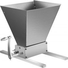 VEVOR Schrotmühle Malzmühle  21 x 21 x 30 cm Manuell Heimbrauer Schrotmühle 5 kg Manuell Malzmühle mit 4 x Trichter, Getreide Schrotmühle mit Einstellbare Rollen, Malzmühle Walzenmühle Kurbelgriff