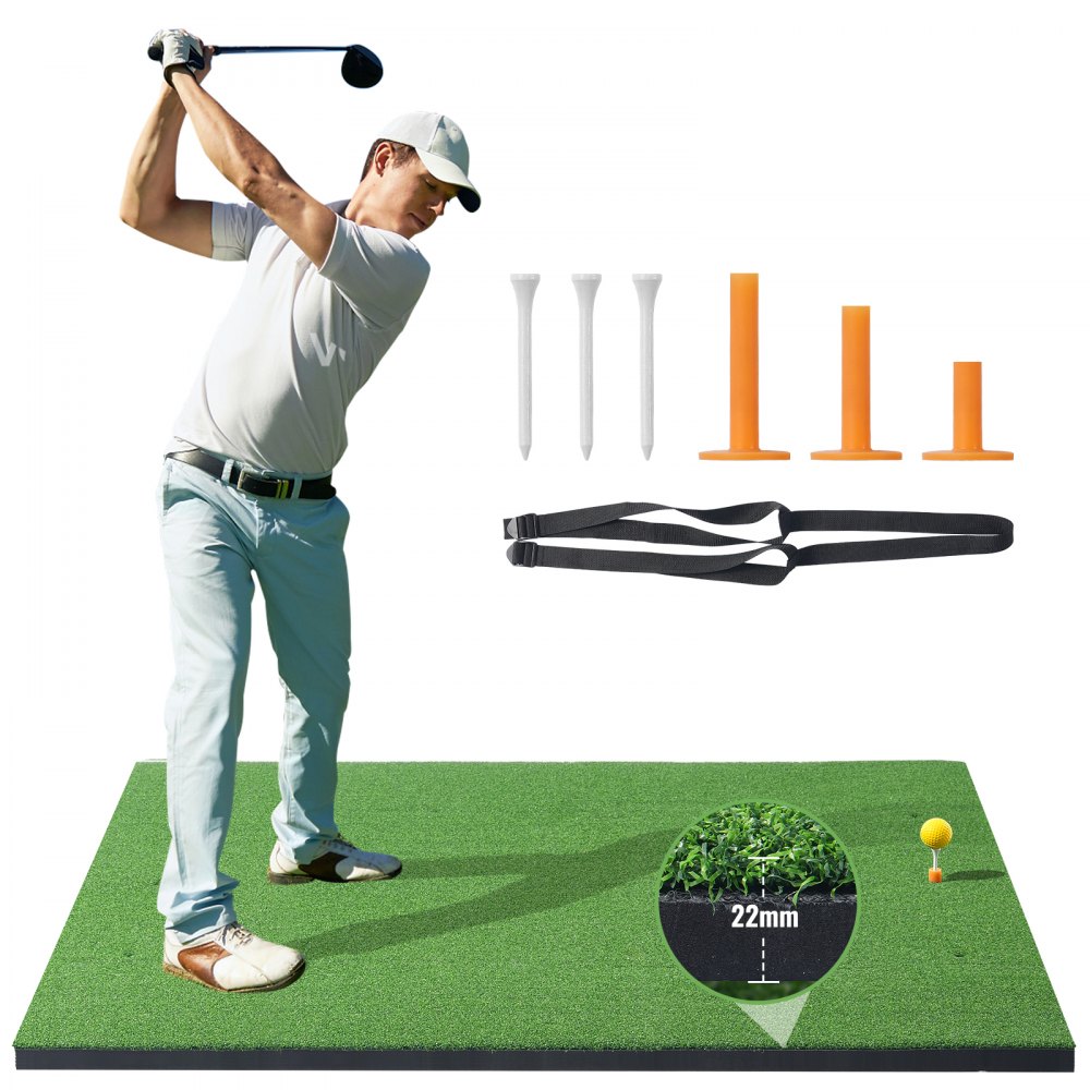 VEVOR Golfschlagmatte Übungsmatte 152x122cm Trainingshilfe Tragbar 10mm Dicke