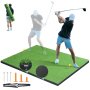 VEVOR Golfschlagmatte, Golf Rasen Übungsmatten 152 x 122 cm, verdickte Golf-Schlagtrainingshilfen mit 6 Golf-Tees, 10 mm Dicke, Golf-Übungsmatte im Hinterhof, Training im Innen- und Außenbereich
