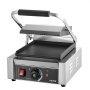 VEVOR Kommerzieller Kontaktgrill 1800 W Elektrogrill Sandwichmaker Panini Presse aus Edelstahl mit Griff &  Temperaturregelung, 22 x 23 cm flache Emailleplatte (Einzel), für Hamburger Steak Speck