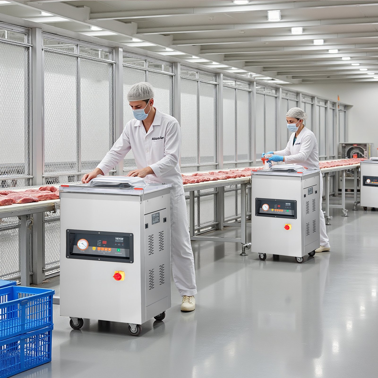 VEVOR DZ-400 Folienschweißgerät 1000W 420 x 300 x 200 mm, extra tiefer 200 mm Vakuumierer Edelstahl, 20m³ pro STU Vakuumiergerät Lange Lebensdauer für Lebensmittel Medikamente