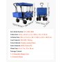 VEVOR Bollerwagen Faltbar 92,7 x 54,3 x 98,5 cm, Handwagen faltbar 100 kg, Blauer Bollerwagen Dach Luftreifen 600D Oxford Polyester, Klappbarer Handwagen mit 2 Klettbändern, für Aktivitäten im Freien