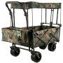 VEVOR Gartenwage Faltbar 98,5 x 54,3 x 98,5 cm Handwagen Faltbar Tarnfarbe Gerätewagen Handwagen Standwagen Gurt Luftreifen Transportkarre mit Dach