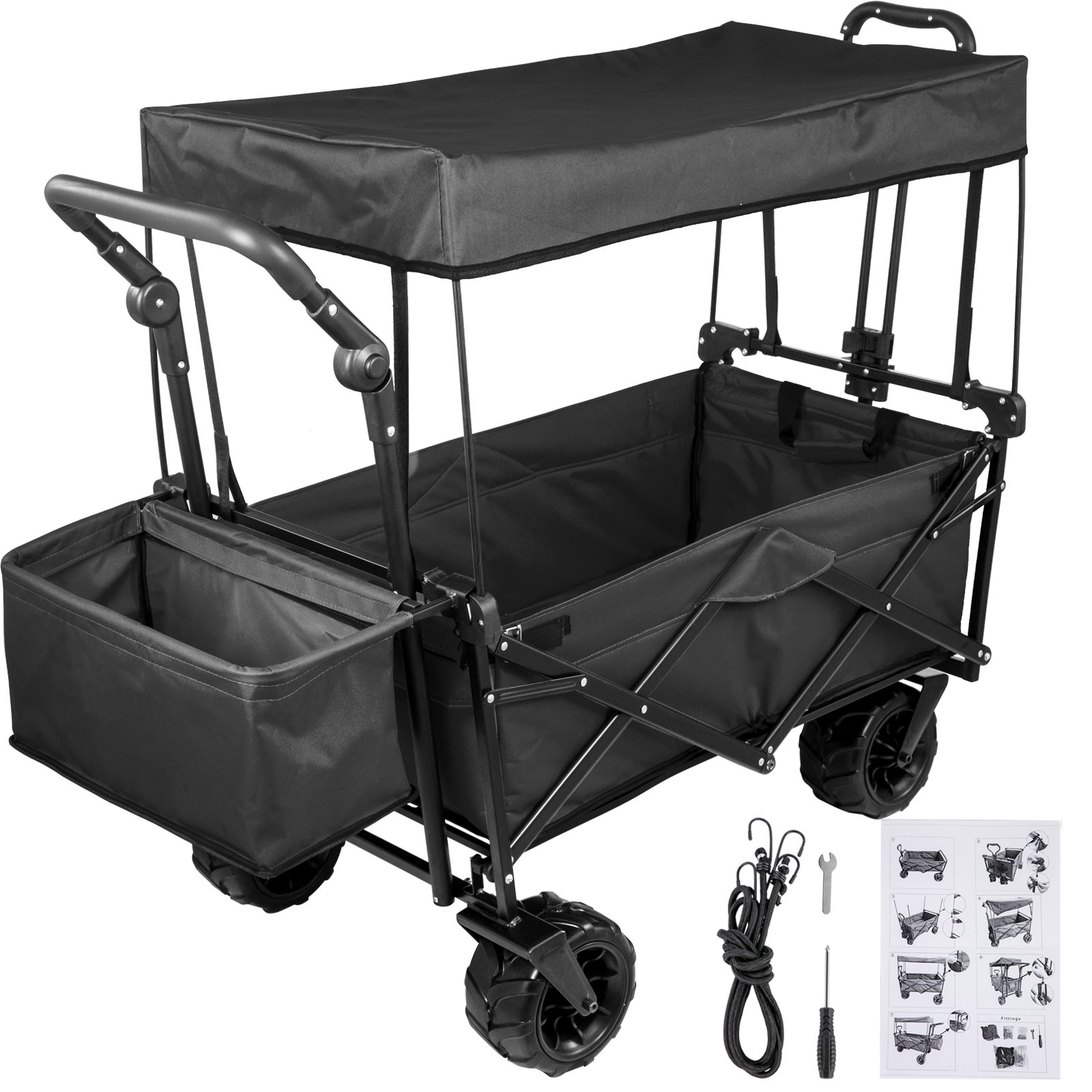 Bollerwagen Faltbar Handwagen Faltbar Schwarzgerätewagen Transportartmit Dach