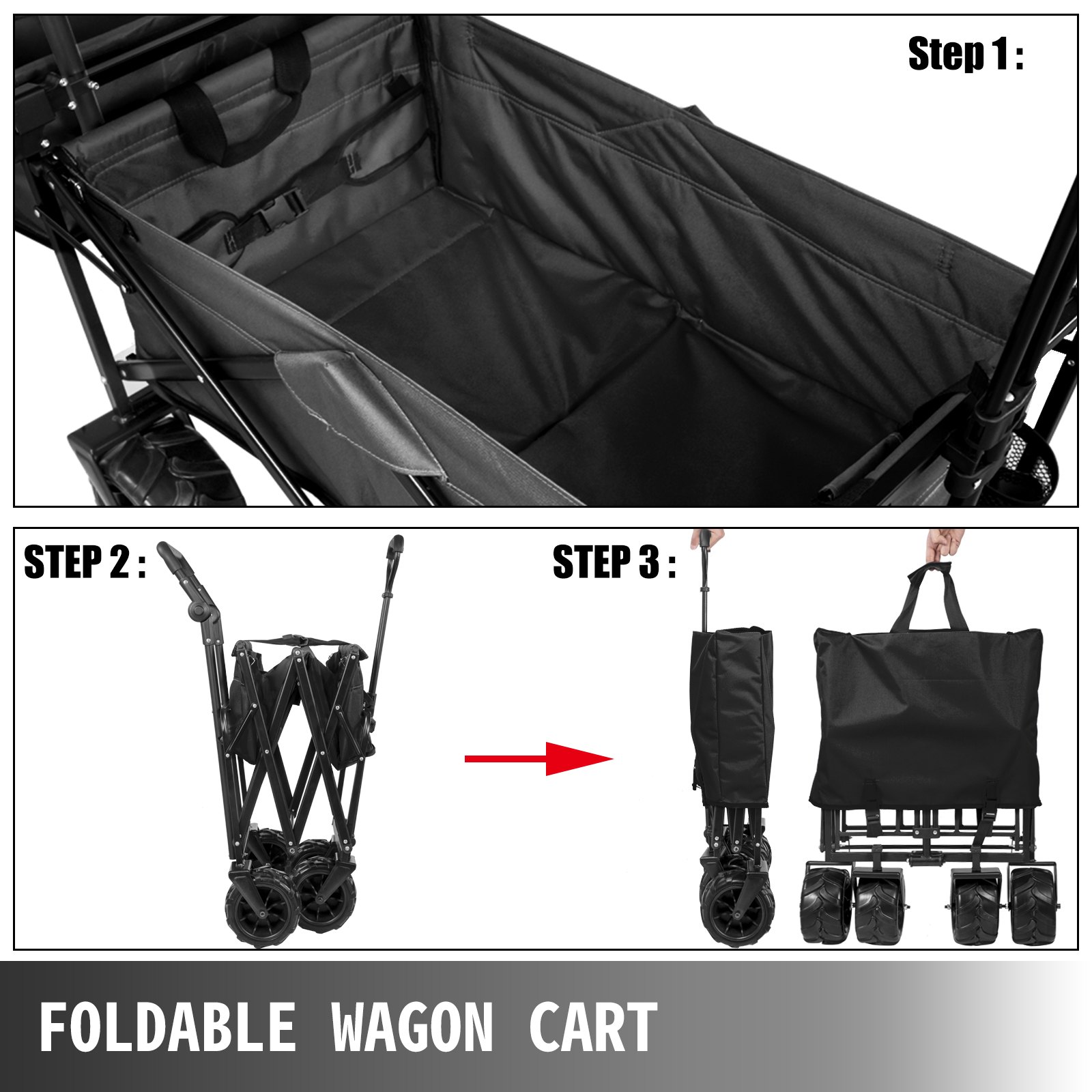 Bollerwagen Faltbar Handwagen Faltbar Schwarzgerätewagen Transportartmit Dach