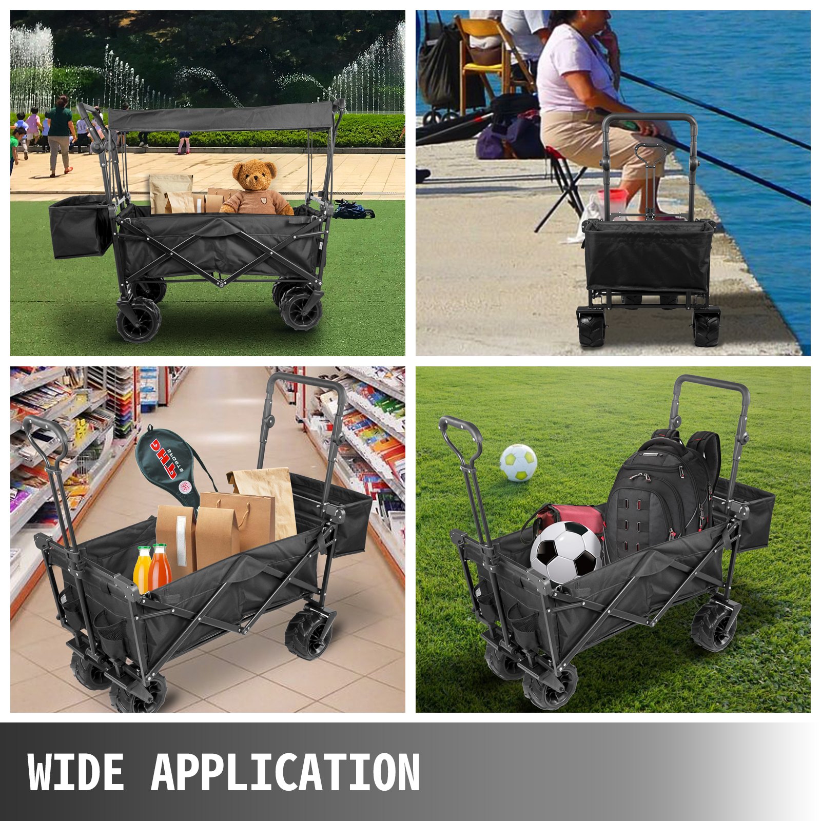 Bollerwagen Faltbar Handwagen Faltbar Schwarzgerätewagen Transportartmit Dach