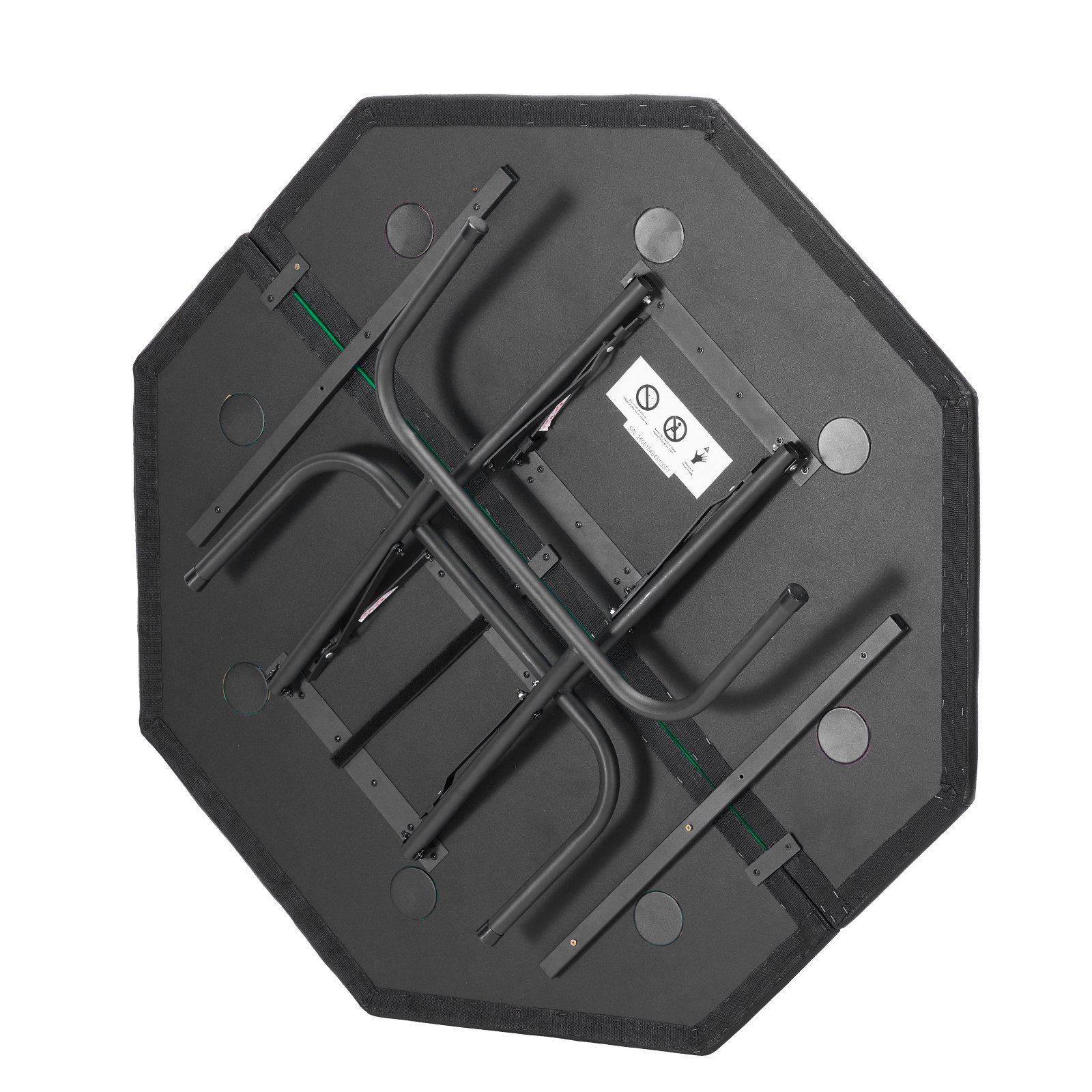 VEVOR klappbarer Pokertisch für 8 Spieler (126 cm) Kasino-Freizeittisch mit gepolsterten Schienen & Getränkehaltern, achteckige tragbare Spieltische mit Filz- und Metallbeinen, Texas Hold’em Poker