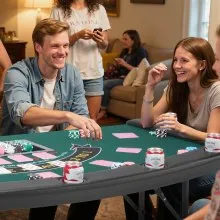 VEVOR Klappbarer Pokertisch Faltbar für 7 Spieler Spieltisch Halboval 183cm