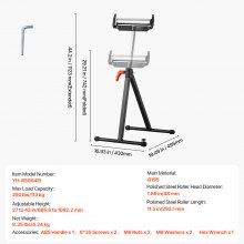 VEVOR Rollenbock Rollenständer verstellbar 68-109cm Arbeitsbock faltbar 113kg