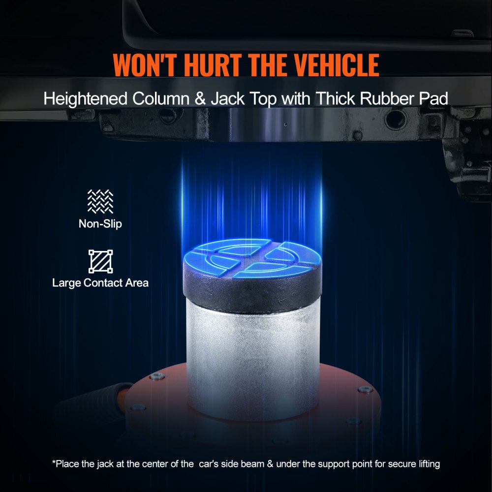 VEVOR Pneumatischer Wagenheber Luftwagenheber einstellbar 3 t mit erhöhter Säule, leicht anzuhebender und platzsparender Wagenheber mit dicker Gummiauflage & kurzem Griff, für Limousine SUV Pickup