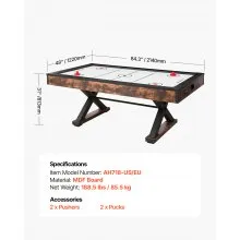 VEVOR Airhockey Tisch Spieltisch Arcade Tisch Elektronische Punktezähler 214cm