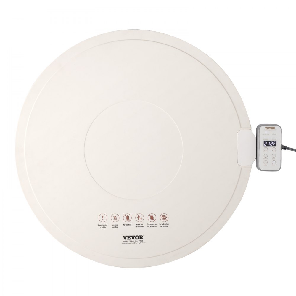 VEVOR elektrisches Warmhaltetablett Speisenwärmmatte für Buffet, tragbarer Speisenwärmer mit 4 einstellbaren Temperatureinstellungen, φ600 mm x 14,5 mm, Perfekt für Partys, Catering, zu Hause