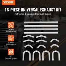 VEVOR DIY Universal-Auspuff-Kit 16-tlg. Auspuffrohr-Kit Auspuffsystem 50,8mm