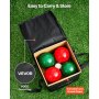 VEVOR Boccia Set mit 8 Harzkugeln (107 mm) & Kügelchen &Tragetasche (schwarz) & Messseil, Rot & Grün 2 Farben, für 2 bis 8 Spieler, Boccia Spielset für Strand Rasen Familiengarten Outdoor