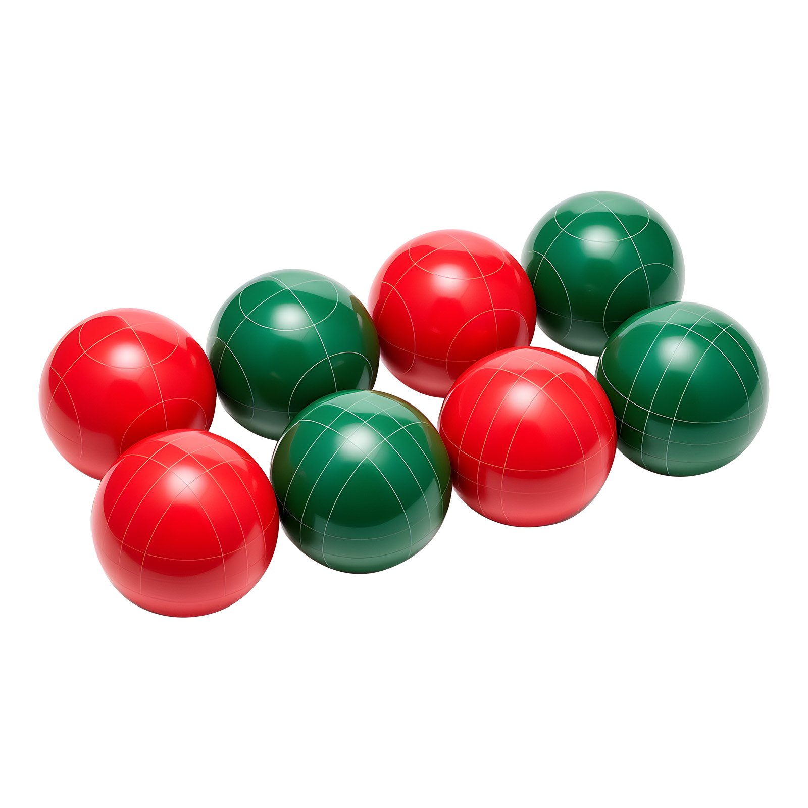 VEVOR Boccia Set mit 8 Harzkugeln (107 mm) & Kügelchen &Tragetasche (schwarz) & Messseil, Rot & Grün 2 Farben, für 2 bis 8 Spieler, Boccia Spielset für Strand Rasen Familiengarten Outdoor