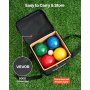 VEVOR Boccia Set mit 8 Harzkugeln (90 mm) & Kügelchen &Tragetasche (schwarz) & Messseil, Rot/Grün/Blau/Gelb, für 2 bis 8 Spieler, Boccia Spielset für Strand Rasen Familiengarten Outdoor