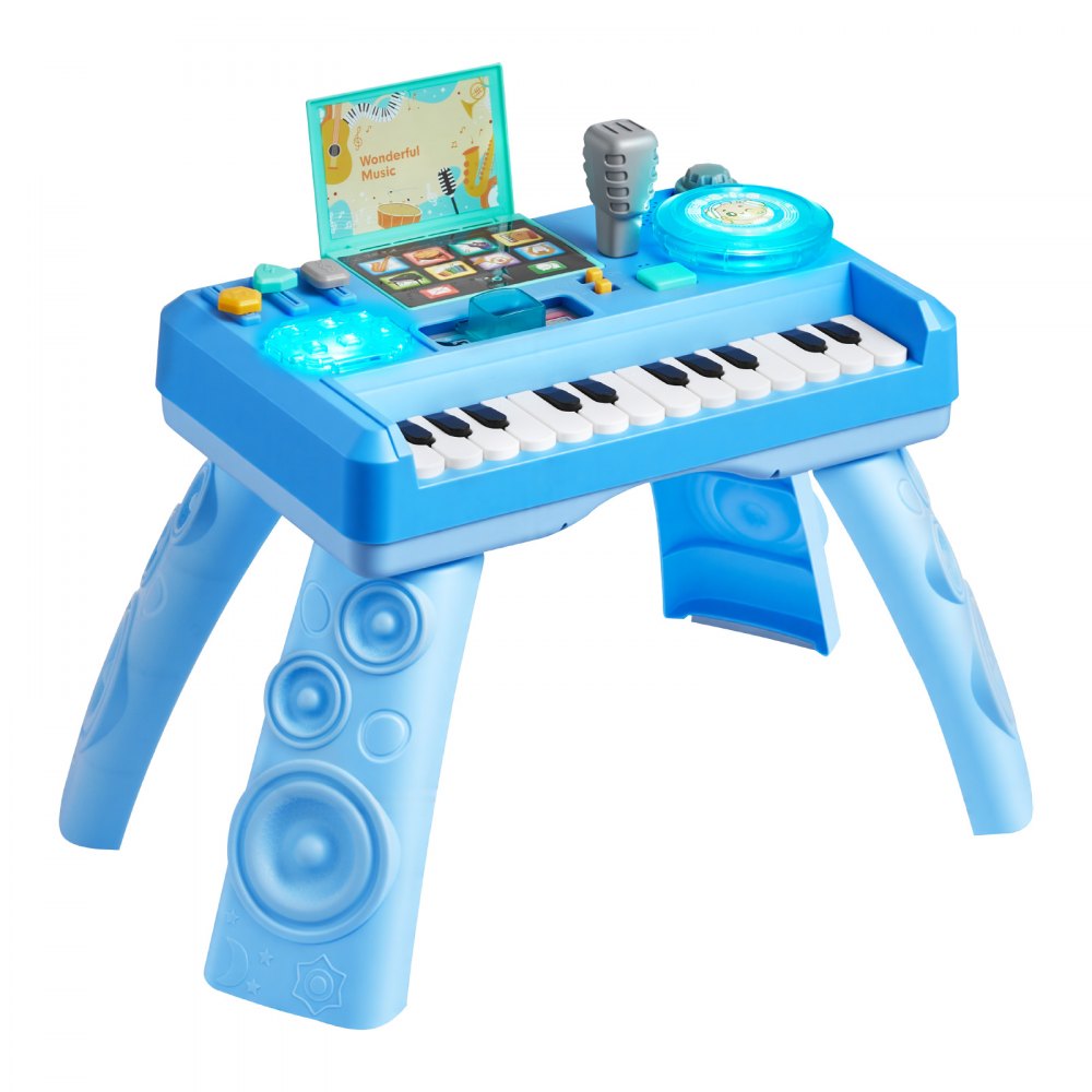 VEVOR Aktivitätstisch, Musiktischspielzeug mit 133 Klangquellen, Aufnahmefunktion & LED-DJ-Plattenspieler, Kinderlerntisch, Interaktiver Spieltisch für Geburtstage, Geschenk für Kinder ab 6 Monaten