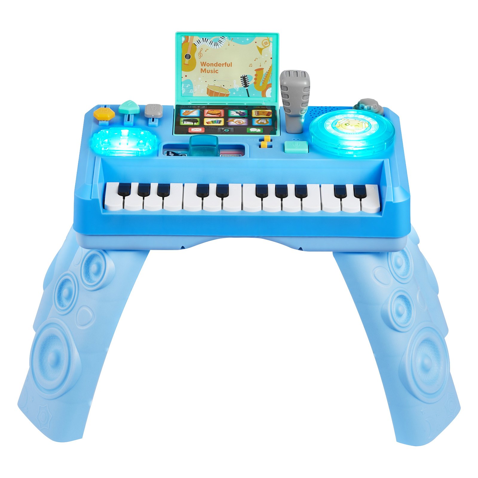 VEVOR Aktivitätstisch, Musiktischspielzeug mit 133 Klangquellen, Aufnahmefunktion & LED-DJ-Plattenspieler, Kinderlerntisch, Interaktiver Spieltisch für Geburtstage, Geschenk für Kinder ab 6 Monaten