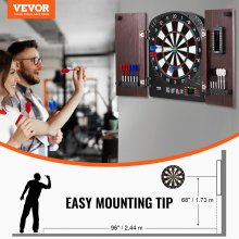 VEVOR Dartschrank Set Dartscheibe 34,3cm Komplettes Zubehör Elektronisch Party