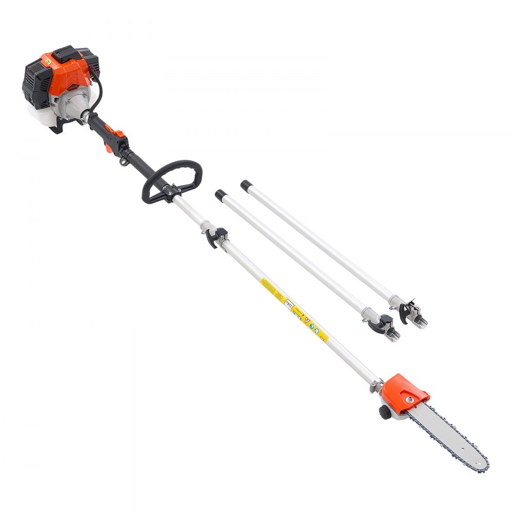 VEVOR Benzin-Hochentaster, 43ccm Hubraum 2-Takt Motorsäge, Teleskopsäge mit 2,08–3,58 m ausziehbarer Stange, 25,4 cm Schwert, 850 ml Kraftstofftank, für kraftvolles Sägen in hohen Baumkronen