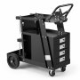 VEVOR Schweißwagen 2 Ablageflächen mit 4 Schubladen Schweißmobil Max. 100-120kg Wagen für Schweßgeräte mit 2 Gasflaschenhalterung Ideal für Handschweißen Schutzgasschweißen Argon-Lichtbogenschweißen