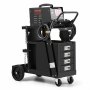 VEVOR Schweißwagen 2 Ablageflächen mit 4 Schubladen Schweißmobil Max. 100-120kg Wagen für Schweßgeräte mit 2 Gasflaschenhalterung Ideal für Handschweißen Schutzgasschweißen Argon-Lichtbogenschweißen