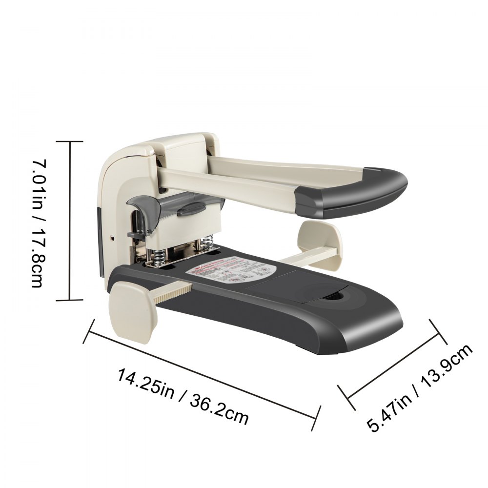 VEVOR 2-Fach-Locher 200 Blatt Blocklocher 80mm Lochabstand Kraftlocher 13,9x36,2x17,8cm Registraturlocher Metallkörper + Stahlbohrer Bürolocher geeignet zum Stanzen von Papier PV-/ PP-Plastiktüten