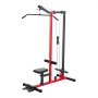 VEVOR LAT Pull Down Machine, 2-in-1 Row Cable Machine, Cable Machines Home Gym with 3-Level Adjustable Seat, 4-Level Adjustable Foam Roller, Load 227kg Lat Tower for Back, Chest, Tricep, Black Red