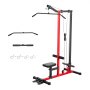 VEVOR LAT Pull Down Machine, 2-in-1 Row Cable Machine, Cable Machines Home Gym with 3-Level Adjustable Seat, 4-Level Adjustable Foam Roller, Load 227kg Lat Tower for Back, Chest, Tricep, Black Red