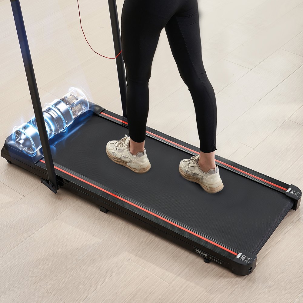 VEVOR Walking Pad Laufband unter den Schreibtisch, Laufband zum Arbeiten, klappbares Laufband mit 120 kg Tragkraft, tragbares 2 in 1 Pad mit 2,5 PS, Griffstange Fernbedienung LED-Anzeige 1-12 km/h